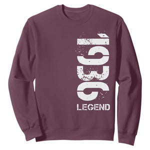 Vintage 1936 Legend Sweatshirt 90th Birthday Gifts Special Milestone TS11 Maroon Print Your Wear