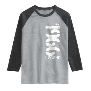 Vintage 1966 Legend Raglan Shirt 60th Birthday Gifts Special Milestone TS11 Heather Gray Heather Charcoal Print Your Wear