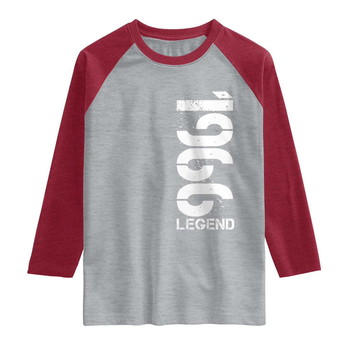 Vintage 1966 Legend Raglan Shirt 60th Birthday Gifts Special Milestone TS11 Heather Gray Heather Red Print Your Wear