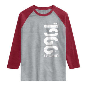 Vintage 1966 Legend Raglan Shirt 60th Birthday Gifts Special Milestone TS11 Heather Gray Heather Red Print Your Wear