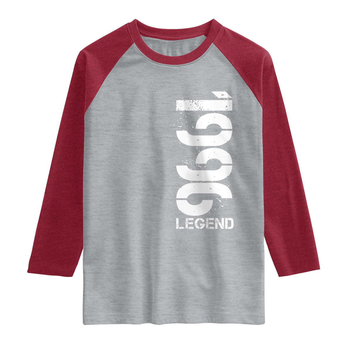 Vintage 1996 Legend Raglan Shirt 30th Birthday Gifts Special Milestone TS11 Heather Gray Heather Red Print Your Wear