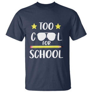 Funny Back To School T Shirt Too Cool For School Sunglasses TS11 Navy Print Your Wear