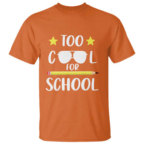 Funny Back To School T Shirt Too Cool For School Sunglasses TS11 Orange Print Your Wear