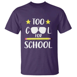 Funny Back To School T Shirt Too Cool For School Sunglasses TS11 Purple Print Your Wear