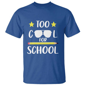 Funny Back To School T Shirt Too Cool For School Sunglasses TS11 Royal Blue Print Your Wear