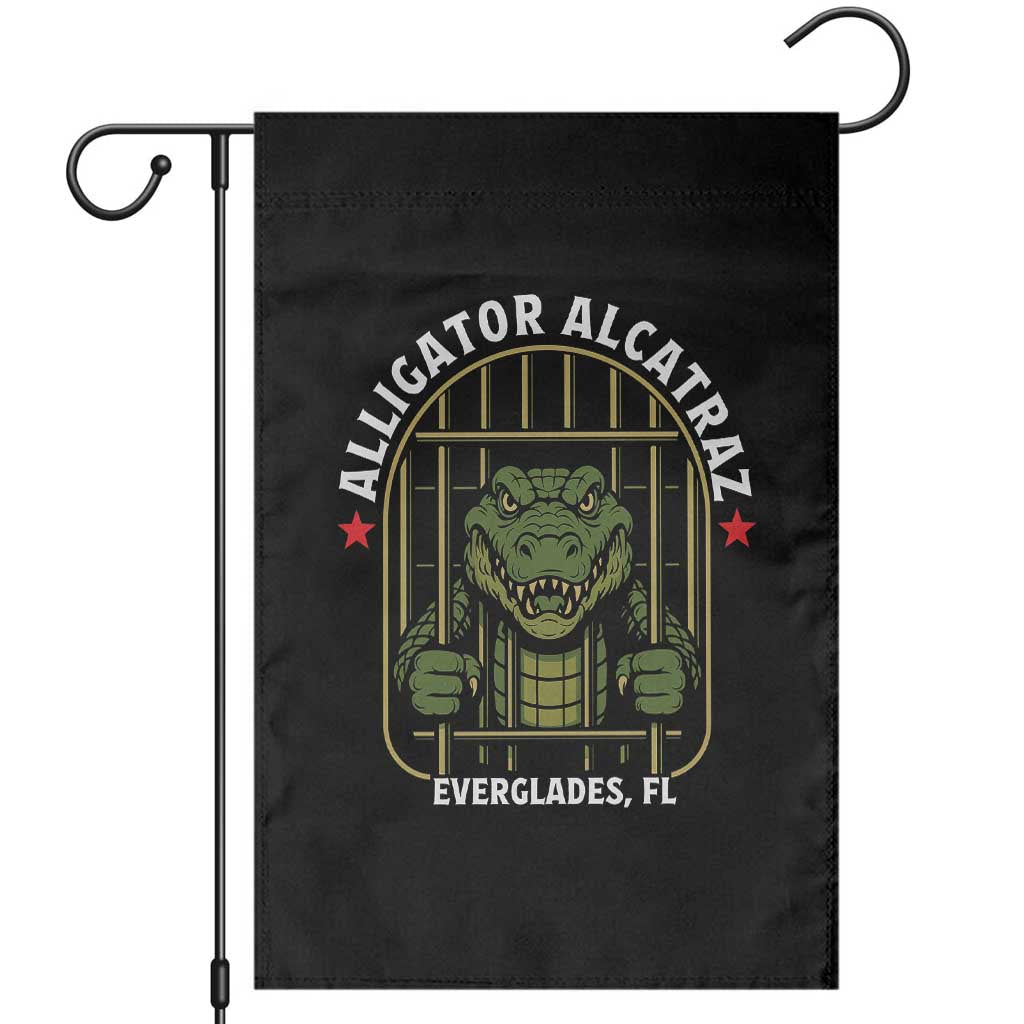 Funny Aligator Alcatraz Everglades Garden Flag Alligator Prison Alligatraz Meme TS11 Black Print Your Wear