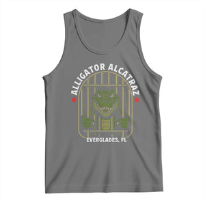 Funny Aligator Alcatraz Everglades Tank Top Alligator Prison Alligatraz Meme TS11 Black Heather Print Your Wear