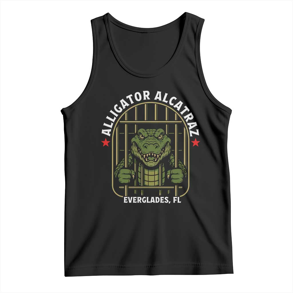 Funny Aligator Alcatraz Everglades Tank Top Alligator Prison Alligatraz Meme TS11 Black Print Your Wear