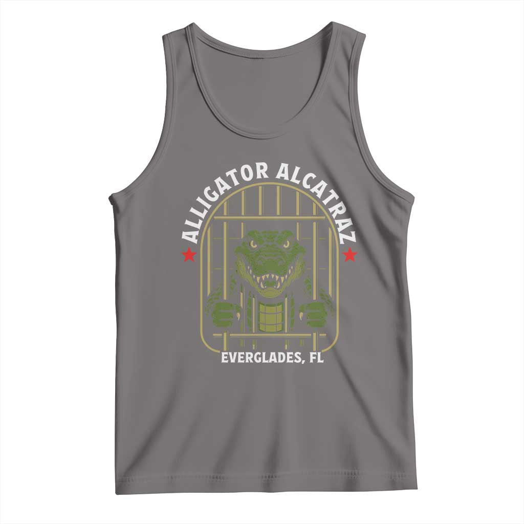 Funny Aligator Alcatraz Everglades Tank Top Alligator Prison Alligatraz Meme TS11 Deep Heather Print Your Wear