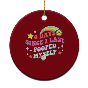 Funny 0 Days Since I Last Pooped Myself Ceramic Ornament Joke Meme Gag TS11 1pc Red Print Your Wear