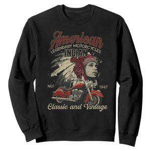 American Legendary Motorcycle Indian Chief Sweatshirt Classic And Vintage Bikers TS11 Black Print Your Wear