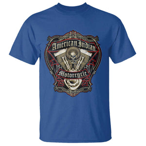 American Indian Skull Motorcycle Vintage Motorbike Engine T Shirt TS11 Royal Blue Print Your Wear