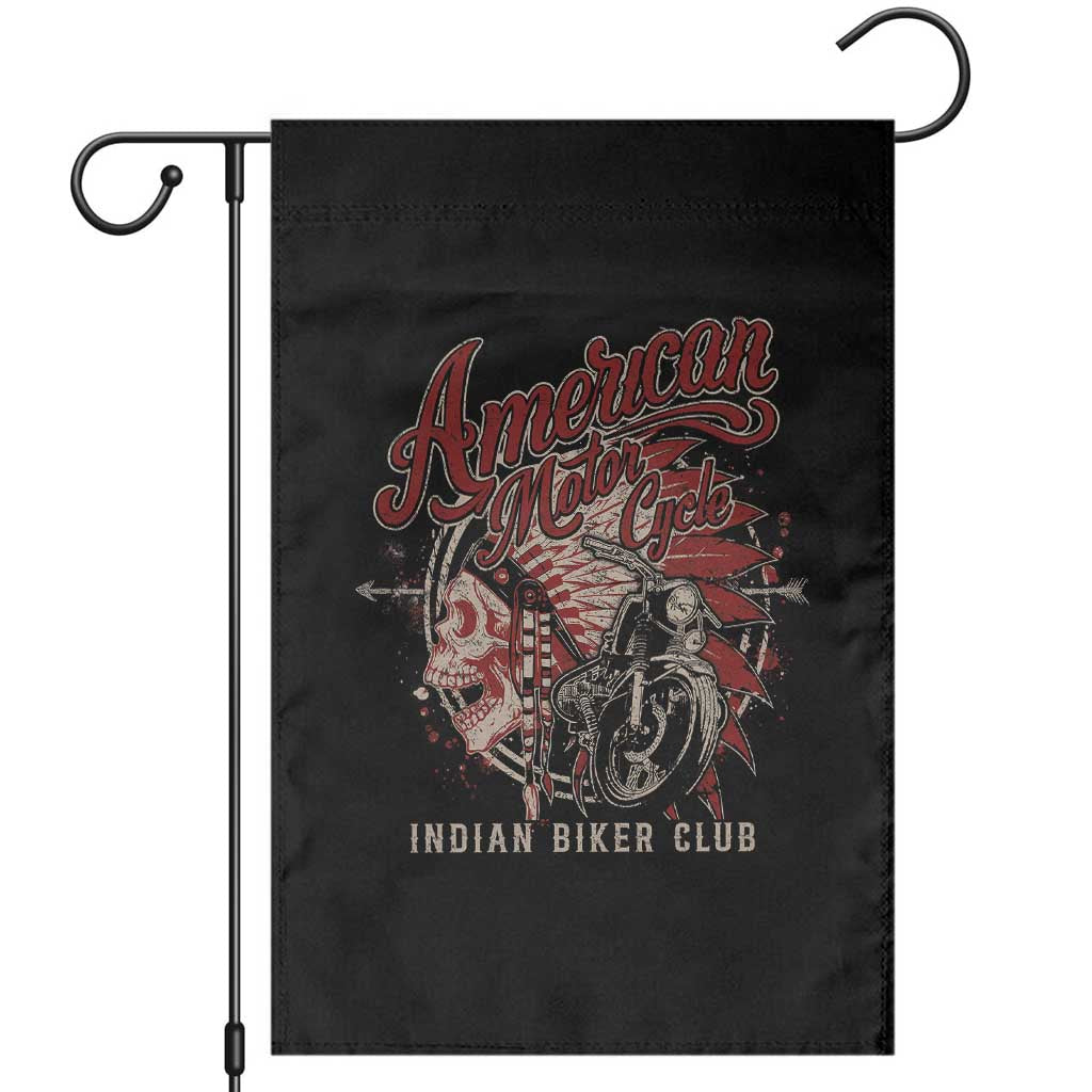 American Legendary Motorcycle Indian Biker Club Garden Flag Vintage Native American Skull TS11 Black Print Your Wear