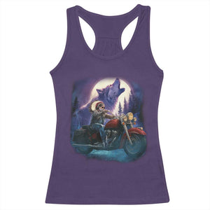 Native American Rider Racerback Tank Top Vintage Indian American Motorcycle Wolf TS11 Purple Print Your Wear
