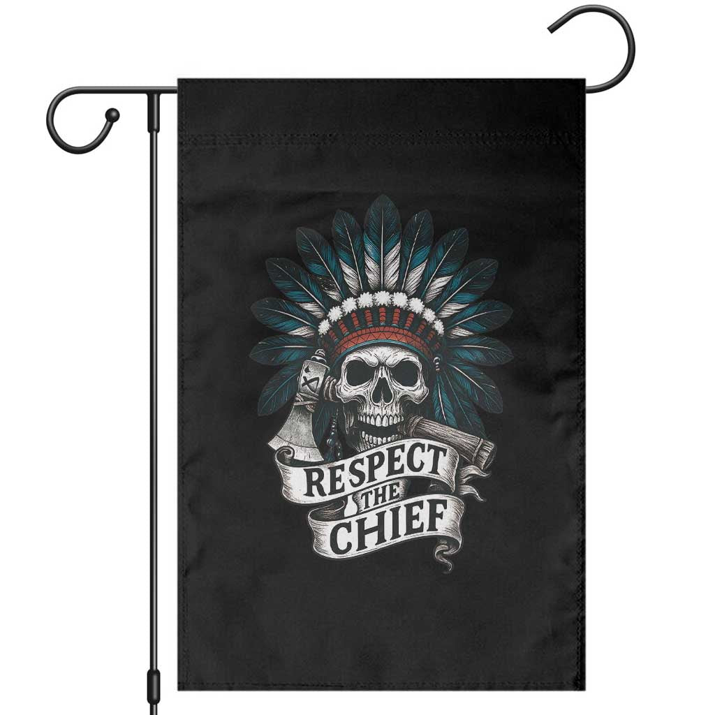 Native American Respect The Chief Garden Flag Indian Tribal Skull Headdress TS11 Black Print Your Wear