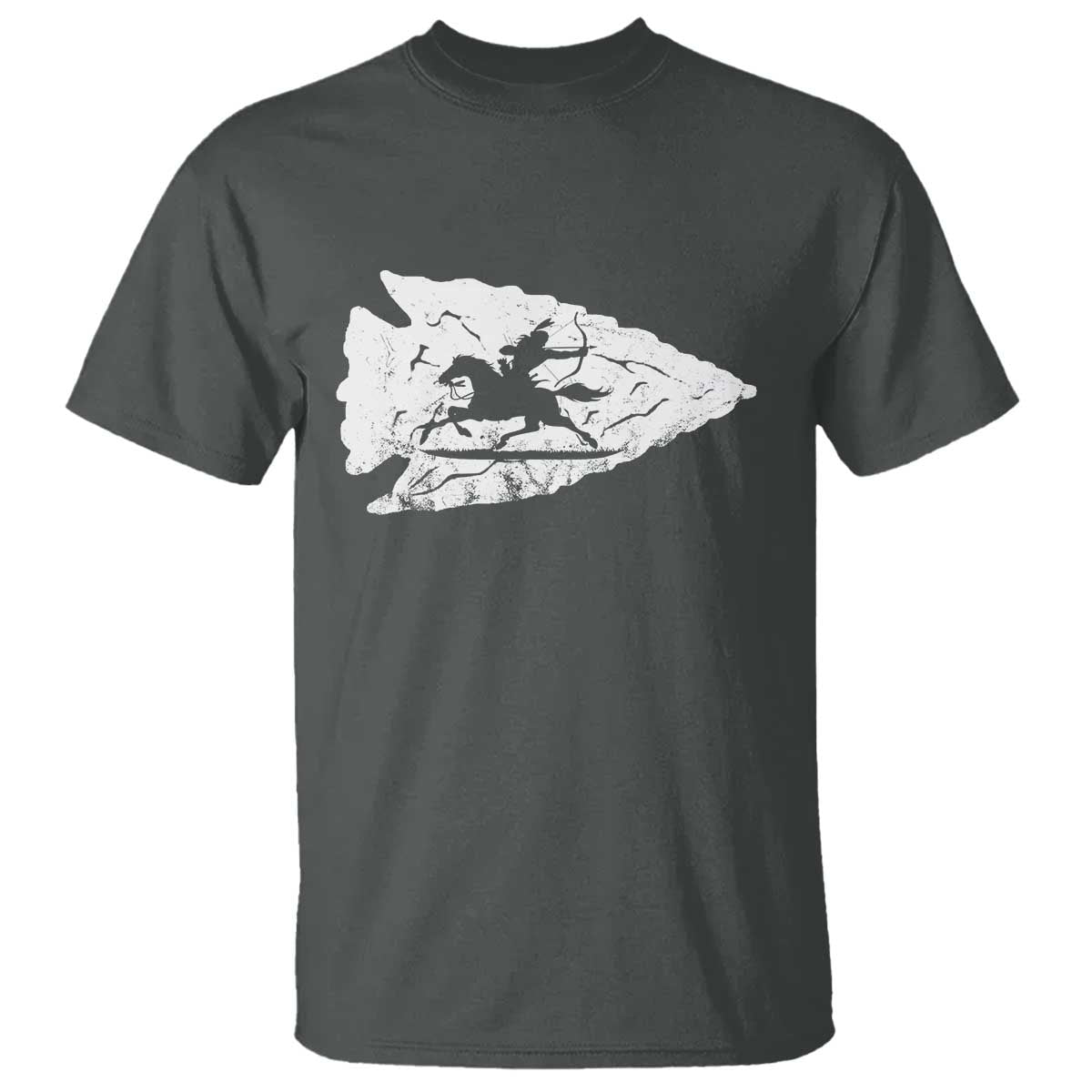 Arrowhead Hunter Indian Chief Relic Hunting Native American T Shirt TS11 Dark Heather Print Your Wear