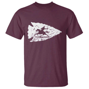 Arrowhead Hunter Indian Chief Relic Hunting Native American T Shirt TS11 Maroon Print Your Wear
