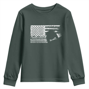Off Road Quad ATV Car Adventure Vintage American Flag Youth Sweatshirt TS11 Dark Forest Green Print Your Wear