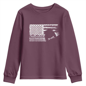 Off Road Quad ATV Car Adventure Vintage American Flag Youth Sweatshirt TS11 Maroon Print Your Wear