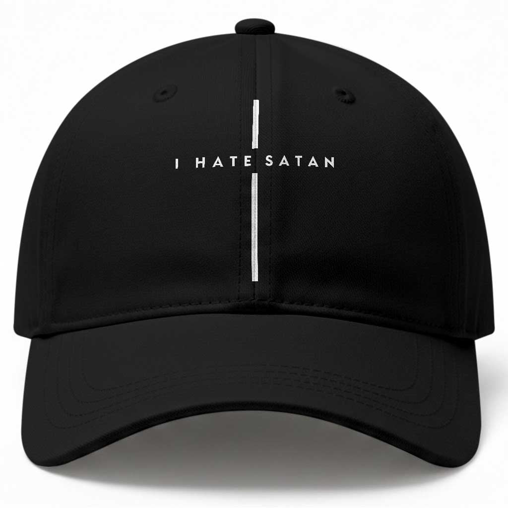 I Hate Satan Funny Christian Faith Statement Baseball Cap TS11 Print Your Wear