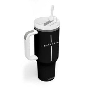 I Hate Satan Funny Christian Faith Statement Tumbler With Handle TS11 Print Your Wear