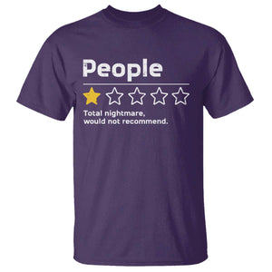 People 1 Star Total Nightmare Would Not Recommend T Shirt Funny Sarcastic TS11 Purple Print Your Wear