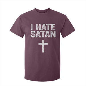 I Hate Satan T Shirt For Kid Funny Christian Jesus Cross TS11 Maroon Print Your Wear
