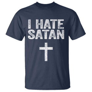 I Hate Satan T Shirt Funny Christian Jesus Cross TS11 Navy Print Your Wear