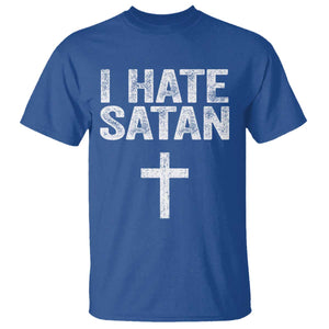 I Hate Satan T Shirt Funny Christian Jesus Cross TS11 Royal Blue Print Your Wear
