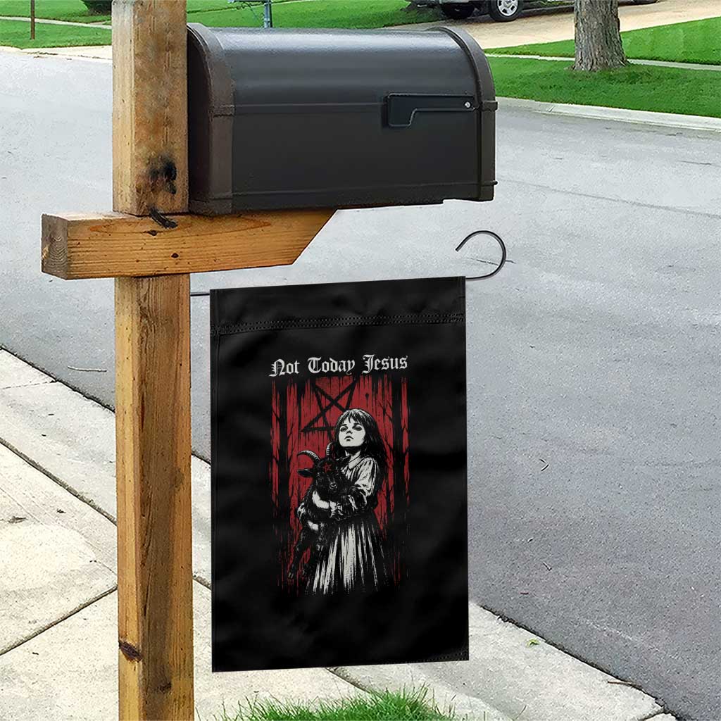 Not Today Jesus Gothic Dark Art Creepy Halloween Garden Flag TS11 Print Your Wear