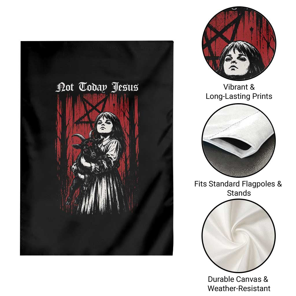 Not Today Jesus Gothic Dark Art Creepy Halloween Garden Flag TS11 Print Your Wear