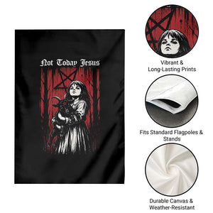 Not Today Jesus Gothic Dark Art Creepy Halloween Garden Flag TS11 Print Your Wear