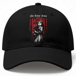 Not Today Jesus Gothic Dark Art Creepy Halloween Baseball Cap TS11 Print Your Wear