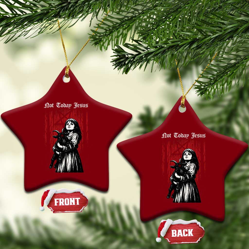 Not Today Jesus Gothic Dark Art Creepy Halloween Ceramic Ornament TS11 Print Your Wear