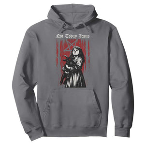 Not Today Jesus Gothic Dark Art Creepy Halloween Hoodie TS11 Charcoal Print Your Wear