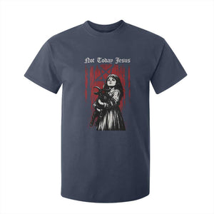 Not Today Jesus Gothic Dark Art Creepy Halloween T Shirt For Kid TS11 Navy Print Your Wear