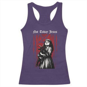 Not Today Jesus Gothic Dark Art Creepy Halloween Racerback Tank Top TS11 Purple Print Your Wear