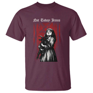 Not Today Jesus Gothic Dark Art Creepy Halloween T Shirt TS11 Maroon Print Your Wear