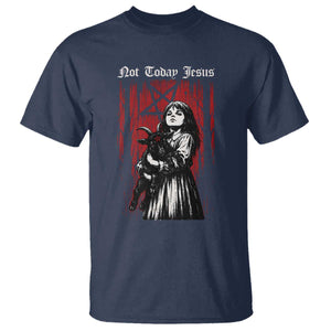 Not Today Jesus Gothic Dark Art Creepy Halloween T Shirt TS11 Navy Print Your Wear