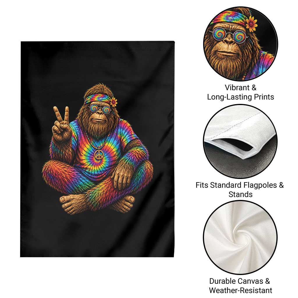 Hippie Bigfoot Peace Sign Tie Dye Sasquatch Garden Flag TS11 Print Your Wear