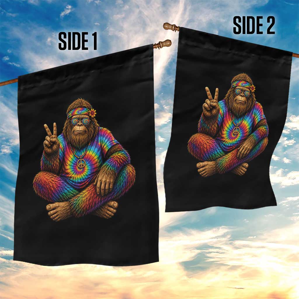 Hippie Bigfoot Peace Sign Tie Dye Sasquatch Garden Flag TS11 Print Your Wear