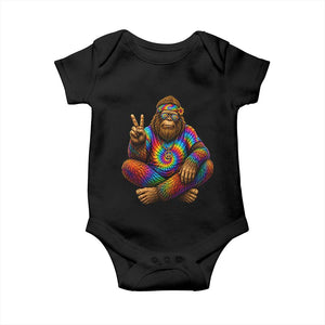 Hippie Bigfoot Peace Sign Tie Dye Sasquatch Baby Onesie TS11 Black Print Your Wear
