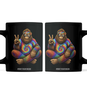 Hippie Bigfoot Peace Sign Tie Dye Sasquatch Coffee Mug TS11 Black Print Your Wear