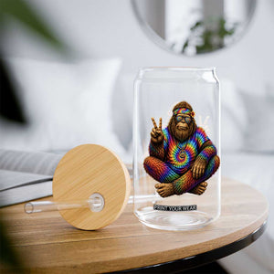 Hippie Bigfoot Peace Sign Tie Dye Sasquatch Glass Can TS11 Print Your Wear