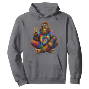 Hippie Bigfoot Peace Sign Tie Dye Sasquatch Hoodie TS11 Charcoal Print Your Wear