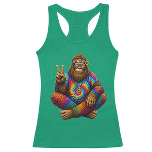 Hippie Bigfoot Peace Sign Tie Dye Sasquatch Racerback Tank Top TS11 Irish Green Print Your Wear
