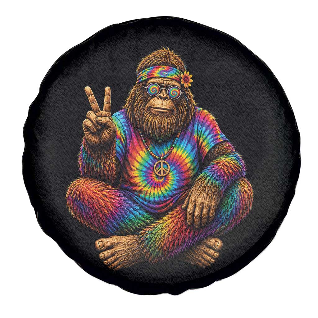 Hippie Bigfoot Peace Sign Tie Dye Sasquatch Spare Tire Cover TS11 Print Your Wear