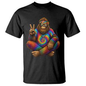 Hippie Bigfoot Peace Sign Tie Dye Sasquatch T Shirt TS11 Black Print Your Wear