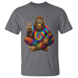 Hippie Bigfoot Peace Sign Tie Dye Sasquatch T Shirt TS11 Charcoal Print Your Wear