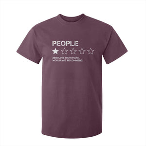 People 1 Star Absolute Nightmare Would Not Recommend T Shirt For Kid Funny Bold Text TS11 Maroon Print Your Wear